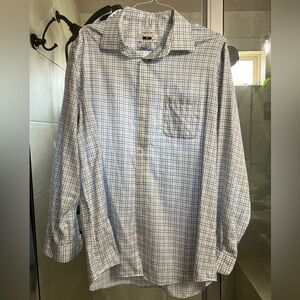 Joseph Abboud White and Blue Checkered Dress Shirt
